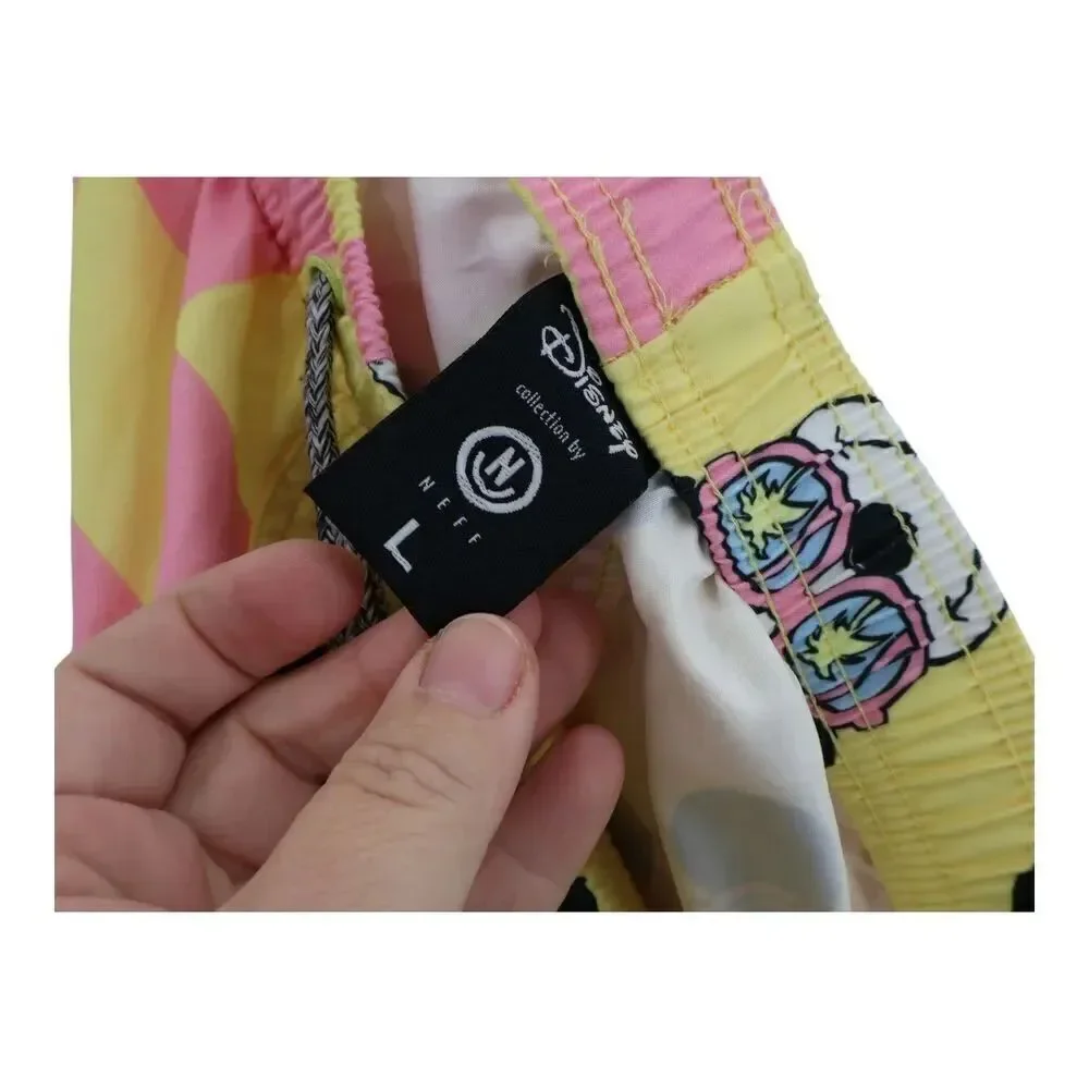 Neff x Disney Mickey Mouse Checkered Swim Trunks Shorts Men's Large